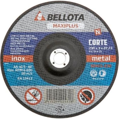 bellota finstock disco 50421-230x22.2x3.0 mm inox metal maxiplus (1/2)