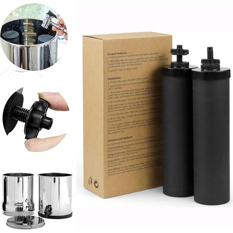 MIMOSON-Lot de 2 filtres à eau pour systèmes Berkey – Charbon actif et membrane UF – Réduction 99,99% contaminants – Capacité 22 700 litres – Catherine (1/5)