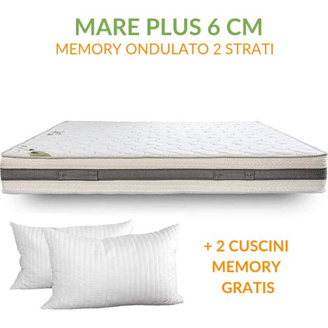 EVERGREENWEB - Materasso Memory Foam 85x190 Alto 24 cm Letto Singolo Onda MASSAGGIANTE Ortopedico Fodera Antiacaro Sfoderabile Traspirante Lastra Waterfoam Schiuma Ecologica 7 Zone Ergonomico OFFERTA (1/4)