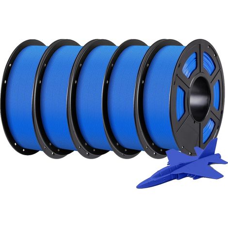 Filamento PLA, 5 kg, materiale ecologico, molteplici combinazioni di colori, 5 kg blu (1/2)