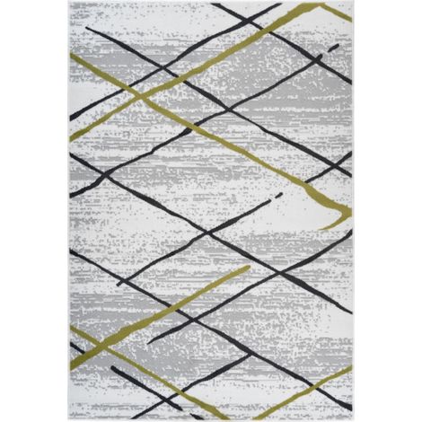 Tapis Rayures à Poils Courts "Vancouver I" Vert 160 x 230 cm (1/4)