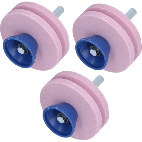 3-teiliges Set Schleifscheiben, doppellagig, zum Schärfen von Rasenmähermessern. (1/5)