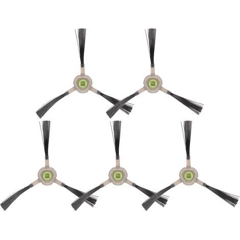 5 Pièces - Brosses Latérales - Accessoires Aspirateur Robot - Nylon Durable - Nettoyage Coins Et Plinthes - Pour Lefant Et OKP Life - Noir - 12x5cm (1/5)