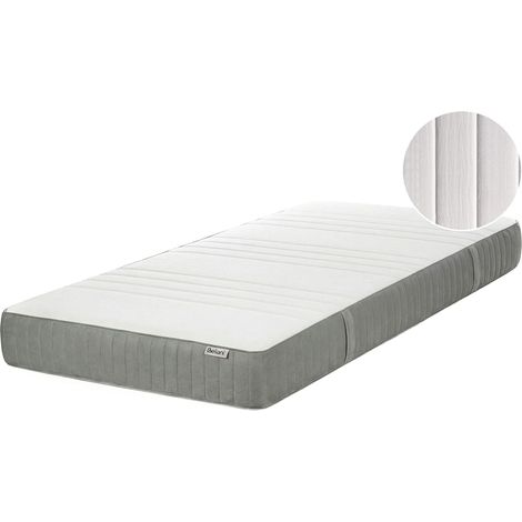 Foam Mattress Firm White and Grey EU Single Size Zippered Removable Polyester Cover Bedroom Accessories FLEX 7 PLUS (1/5)