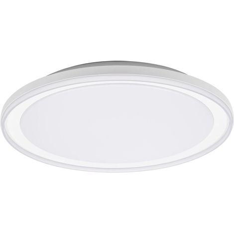 OSRAM Plafonnier LED ORBIS Pederson avec anneau en plastique, blanc, 24 W, 1450 lm, 3000 K, 830 blanc chaud agréable, 450 mm de diamètre, protection IP20, vis de montage et chevilles incluses (1/4)