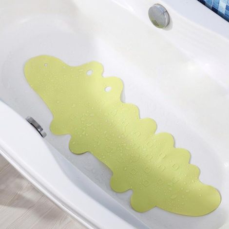 Hübsche rutschfeste Badematte mit Krokodilmuster, Duschvorhangmatte, Badewannenmatte mit Saugnäpfen für ein Familienbadezimmer (Grün, Einheitsgröße)