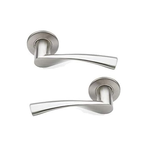Paires de Poignées sur Rosace Inox - 1 Paire - Acier Inoxydable - Design sans Vis et Grade 3 - Pour Portes Intérieures 38-63mm - Finition Gospel (1/4)