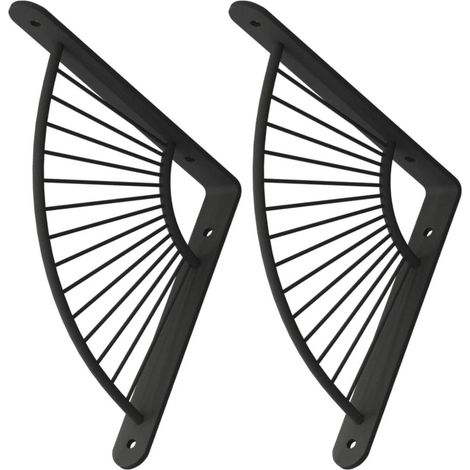 2 unités Supports Etagere foncé Support en Métal pour Décoration Murale Équerre de Fixation Étagère (1/4)