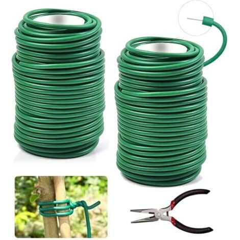 Fil Jardinage Vert,2 Rouleau Fil De Jardin Vert Souple 3,5mm x 40m,Fil Attache Tomate, Fil De Plante Supportant La Fixation Des Attaches Pour Plantes Grimpantes Fournitures De Jardinage