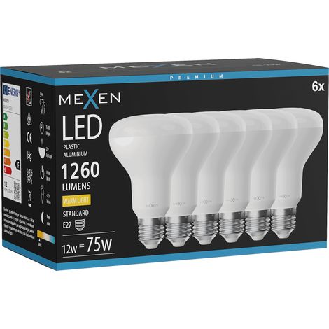 Mexen Nova 6x Ampoule LED E27, R80, 12W, Chaude - 3000K, 1260 lm - L105-E27-1230-01x06 (1/5)