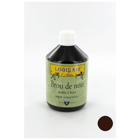 Teinture brou de noix 500 ml – Couleur marron – Formule aqueuse pour bois dur – Teinte en profondeur – Avel