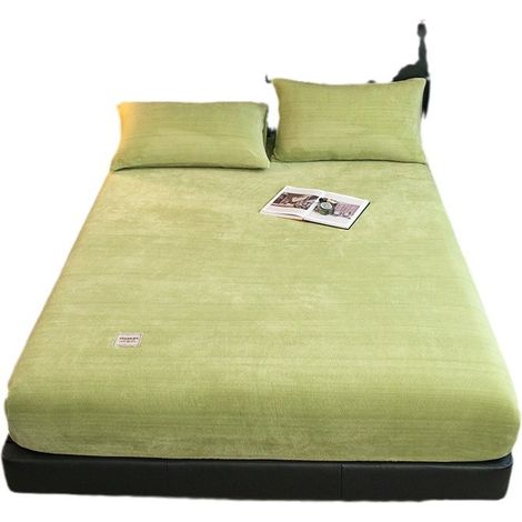 Dessus de lit Couvre lit matelassé Doux et léger  200X220CM vert (1/4)