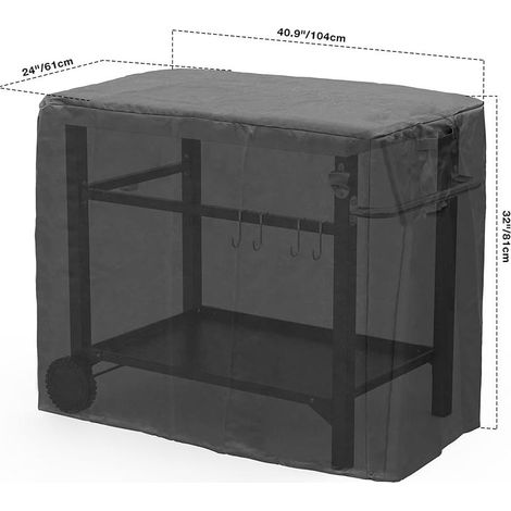 104 x 61 x 81 cm Plancha-Wagenabdeckung für den Außenbereich – Schutzplane für Grills – 600D Oxford-Gewebe – wasserdicht – UV-beständig – mit Kordelzug – Grillzubehör (1/5)