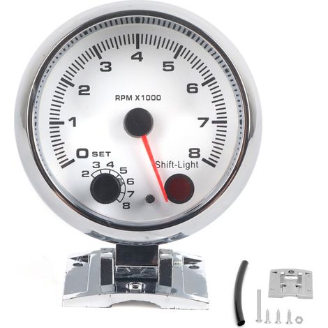 3.75 inch 0-8000 rpm tachometer with 7 background colours for 4/6/8 cylinder 12V petrol vehicles.