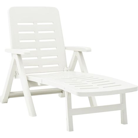Chaise longue pliable Plastique Blanc (1/5)