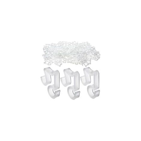 Lot de 100 Blanc Plastique Crochets à Suspendre pour Guirlande Lumineuse de Noël Bardeau de Gouttière Crochets Extérieurs