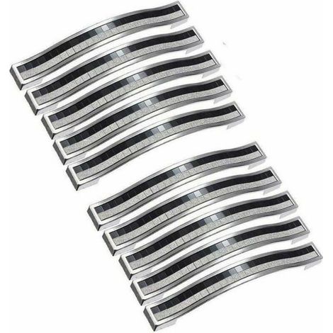 Poignée De Placard - Alliage De Zinc - Cristal Brillant Avec Strass - Entraxe 96 mm - Pour Cuisine Armoire Tiroir Salle De Bain - Lot De 10 (1/5)
