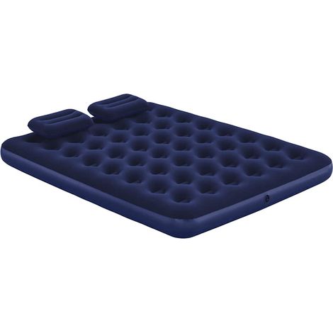 Bestway Luftbett mit Kissen & Luftpumpe Beflockt 203×152×22 cm 67374