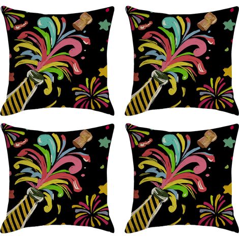 Funda de cojín decorativa para sofá, ideal para decorar tu salón durante las vacaciones de invierno y las celebraciones de Año Nuevo. (1/4)