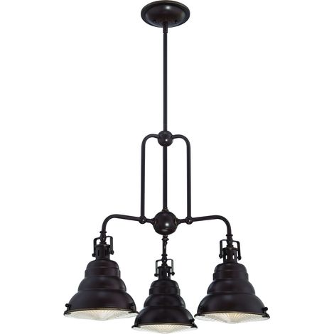 Elstead - Lampadario a sospensione a 3 luci con barra in bronzo palladiano, attacco E27 (1/5)