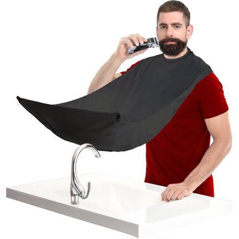 Delantal para barba de hombre, protector de barba, capa impermeable para aseo personal, babero de baño con bolsa de almacenamiento con ventosa.