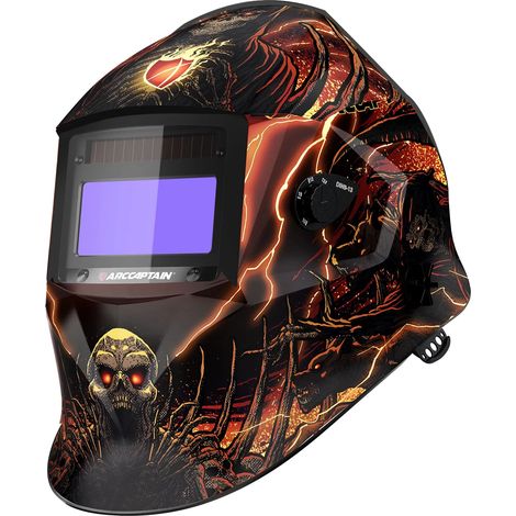 Casco per saldatura, lente auto-oscurante, leggero e confortevole, alimentato a energia solare, HSH-S800-I (1/2)