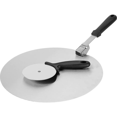 1ensemble Pelle à Pizza Métal Inoxydable Avec Roulette à Pizza Pour Transfert Facile Gâteaux Et Plus (1/5)