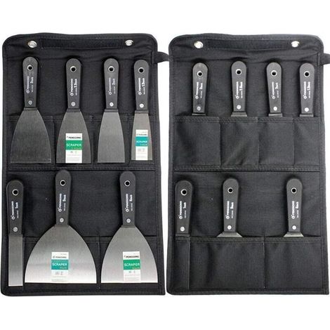 Ensemble de 7 couteaux à enduire en acier inoxydable – Longueur de lame 2,5 à 12,7 cm – Sac de rangement inclus – Poignées antidérapantes (1/5)