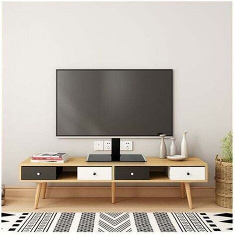 NALOOKAMIC Pied TV Universel Support TV sur Socle pour Télévisions de 32 à 55 Pouces LCD/LED/Plasma et Hauteur Réglable avec en de Charge Maximal 40kg Max VESA 400x600 mm