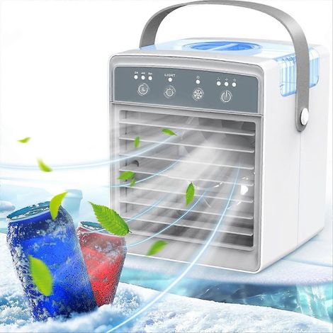 Verdunstungsluftkühler mit Sprühfunktion, tragbarer 3-in-1-Ventilator, Wasserkühlung, für den Innen- und Außenbereich geeignet, leise und energieeffizient (1/5)