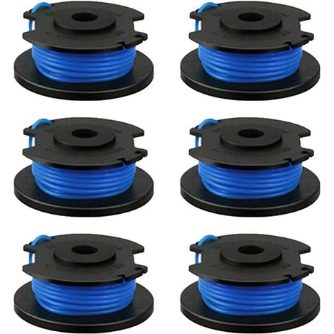 Bobine de câble de rechange pour Ryobi One+ AC14RL3A, Olt1832 Rac124, 1,6 mm, pour tondeuses à gazon Ryobi 18 V, 24 V, 40 V, 3,4 m (6 pièces)