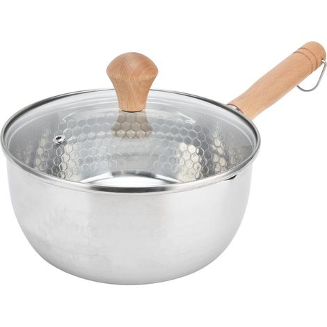 Edelstahl-Kochtopf mit Deckel und einzigartigem Griff, Speisetopf für kleine Küchen, praktisches Kochutensil. (1/5)