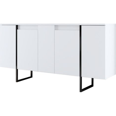 Credenza 4 ante con scaffali dietro le ante L160 cm - LUXE