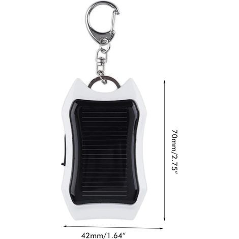 Porte-clés chargeur solaire portable mini batterie externe lampe torche LED batterie USB d'extérieur chargeur de téléphone d'urgence (1/5)