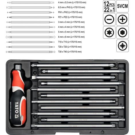 Yato wkrętak z wymiennymi końcówkami 22w1 2797 (1/4)