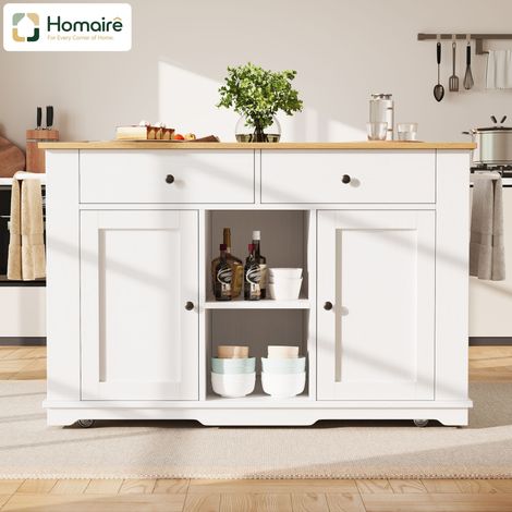 Schrank aus MDF, Metall und Holz weiß 151.5 x 59.7 x 91.7 cm HOMAIRE (1/5)