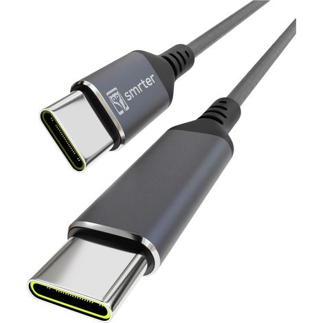 Smrter USB-C® Kabel USB 2.0 USB-C® Stecker, USB-C® Stecker 0.40 m Anthrazit mit OTG-Funktion, Rund, (1/3)