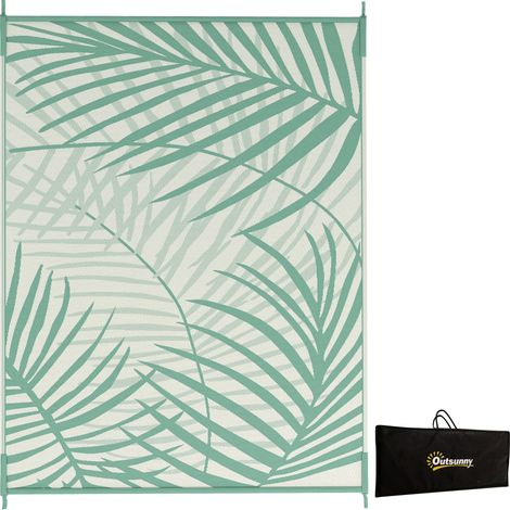 Tapis, moteur réversible, vert, 365 x 274 cm, pour jardin et terrasse, format pratique, style moderne et facile à associer