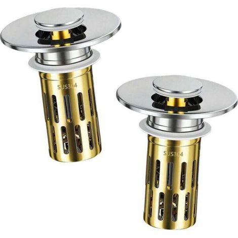Bouchon de baignoire universel en deux parties, diamètre du tube ondulé 28-32 mm, avec filtre en acier inoxydable 304, (1/3)