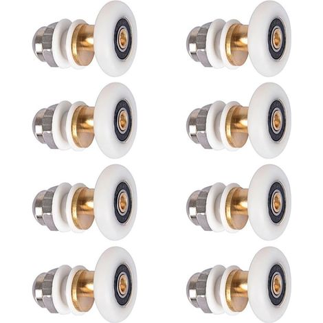 Roulettes Douche 25mm, Roulette Porte Coulissante Douche Roulement pour Porte de Douche 8 Pièces (1/4)