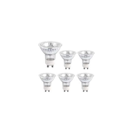 Bombilla halógena GU10 de 50 W y 220 V, regulable, MR16, para iluminación de armarios y expositores, paquete de 6, OUYLAF