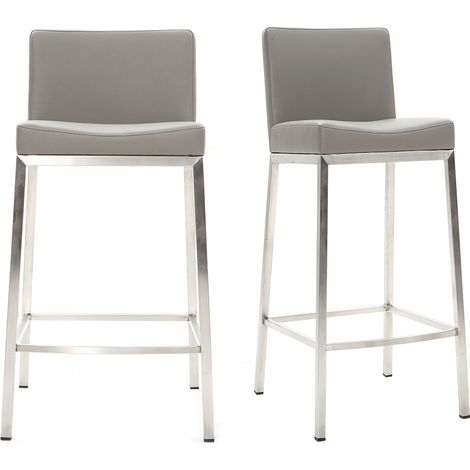 Sgabello design 66cm grigio - set di 2 EPSILON (1/5)