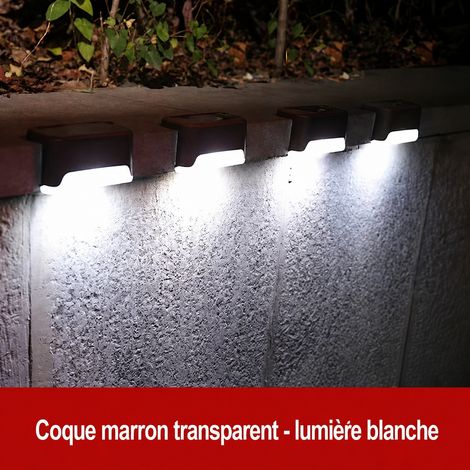 Lampe solaire LED d'extérieur boîtier marron lumière blanche avec abat-jour transparent transparent réf 2938 70 g – Livraison gratuite
