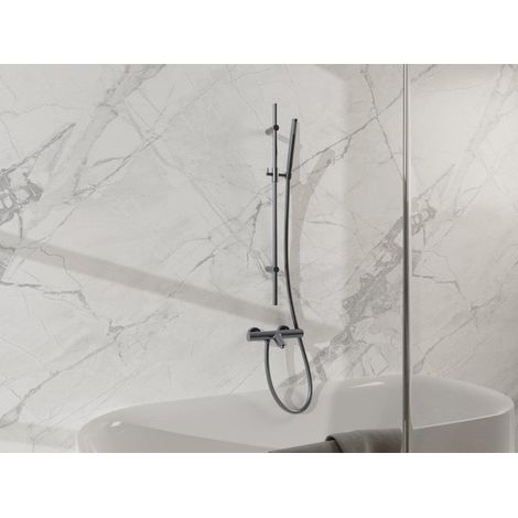 FugaFlow Eccelente Sobrado Mitigeur baignoire - avec barre curseur - douchette stick - flexible lisse - Gunmetal (1/4)