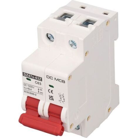 Disjoncteur bipolaire DC 2P 1000V 63A – Étanche IP65 – Installation sur rail DIN – Déconnexion rapide en cas de court-circuit (1/5)
