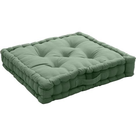 Coussin de Sol Uni "Panama" 50x50cm Vert Argile