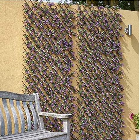 Violet Trellis, Artificial Leaf Trellis Faux Vivid Violet Plant (180 x 60cm Trellis) (1/4)