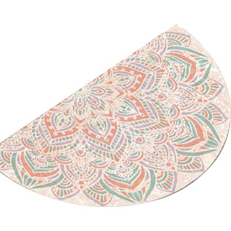 Tapis de sol semi-circulaire, tapis d'entrée antidérapant, paillasson de bienvenue pour terrasse - 40 x 80 cm - B (1/4)