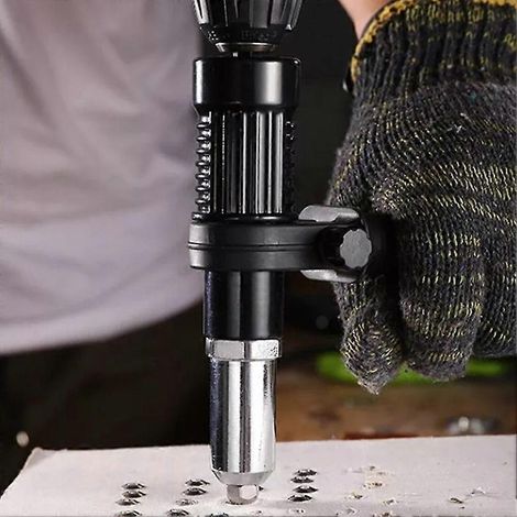 Electric Cordless Drill Rivet Spear Adapter Rivet Insert Nut Hand Tool Kit (1/4)