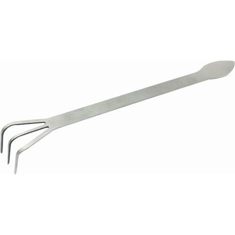3-tine stainless steel plant rake, gardening tool with ergonomic handle (1/5)